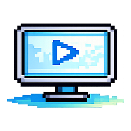 Pantalla pixel-art con un video reproduciéndose