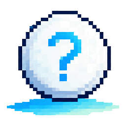 Esfera pixel-art con un signo de interrogación