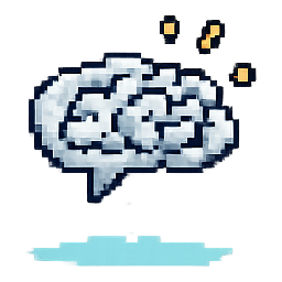 Cerebro pixel-art con ideas saliendo